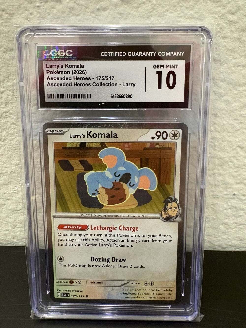 Larry's Komala 175/217 Ascended Heroes Pokémon Card CGC Gem Mint 10